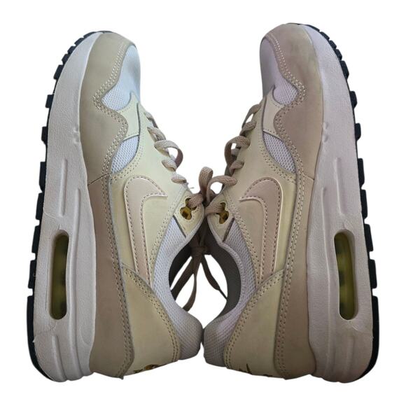 NIKE Air Max 1 Grade School Youth SZ 5 DZ3307-103 Pale Ivory Beige White Shoe - Picture 2 of 7
